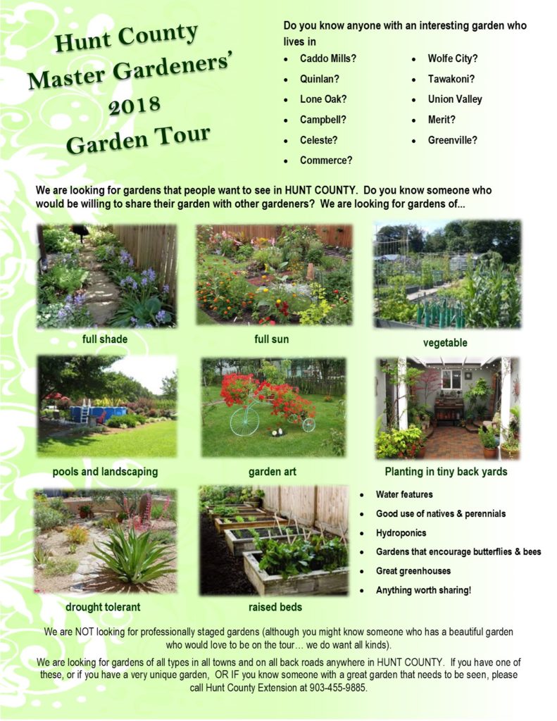 recruiting flyer for garden tour