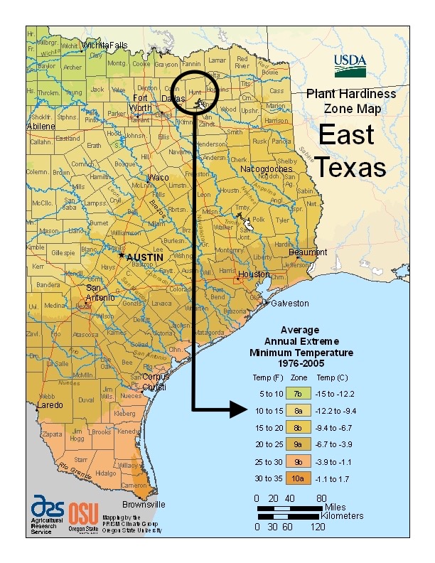 USDA Plant Hardiness Map - Hunt County Master Gardeners